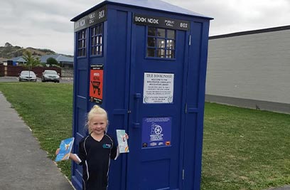 Tardis book nook for Tasman Community