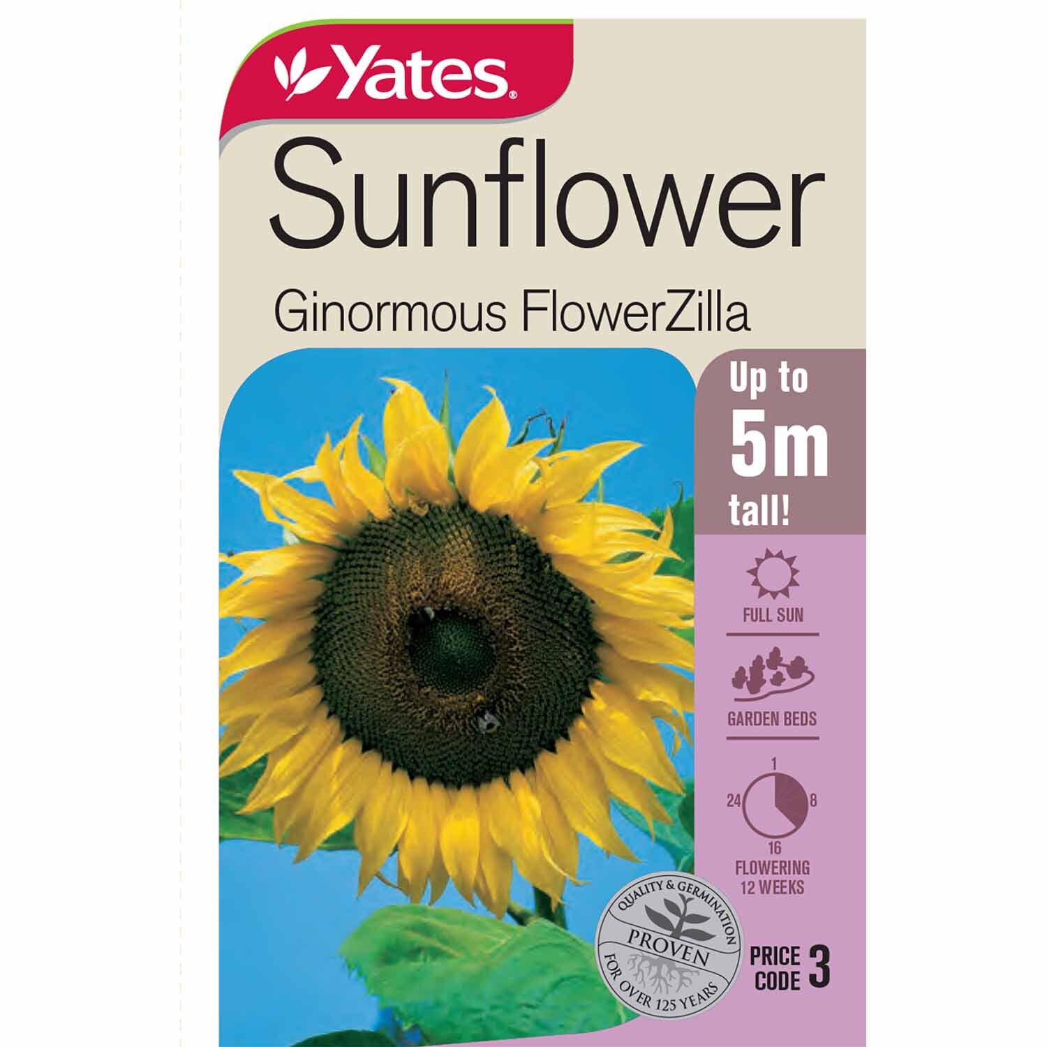 Yates | Flower Seed Seed Flower Sunflower 'Ginormous FlowerZilla