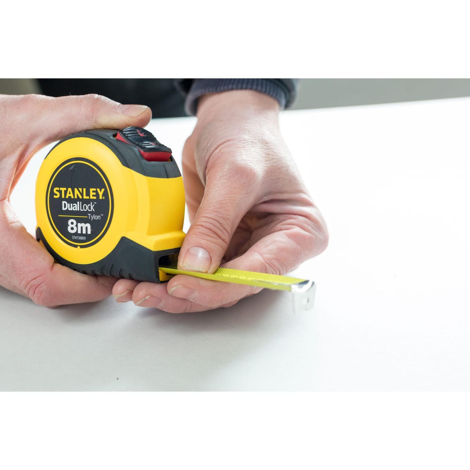 DualLock Tylon Rolmaat – 8 Meter, 25 Mm Breed – Met Automatische Vergrendeling – Onbreekbare Behuizing – Alleen Metrisch
