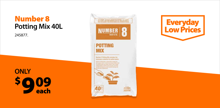 Number 8 Potting Mix 40L, only $9.09 each. Everyday Low Prices.