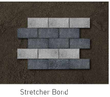 Stretcher bond paving pattern