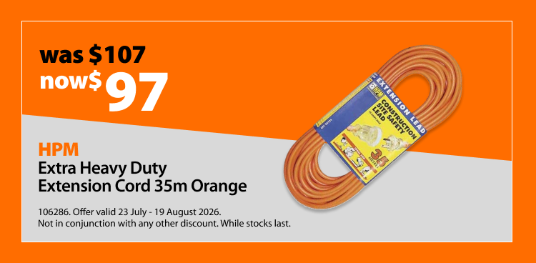 Black+Decker Extension Cords, 15% off. Offer valid 23 July - 19 August 2026. Not in conjunction with any other discount. While stocks last.