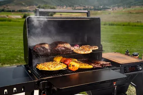 Wood-fired cooking on Traeger grill