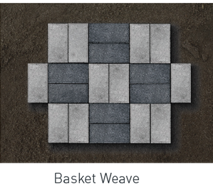 Basket weave paving pattern