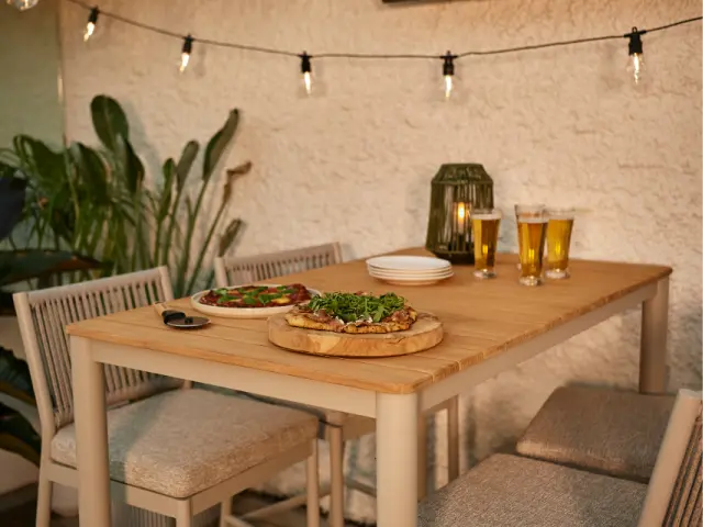 Small courtyard with a cafe setting