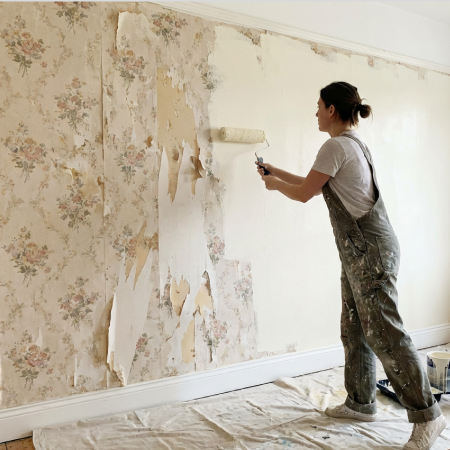 Prepping and painting over wallpaper