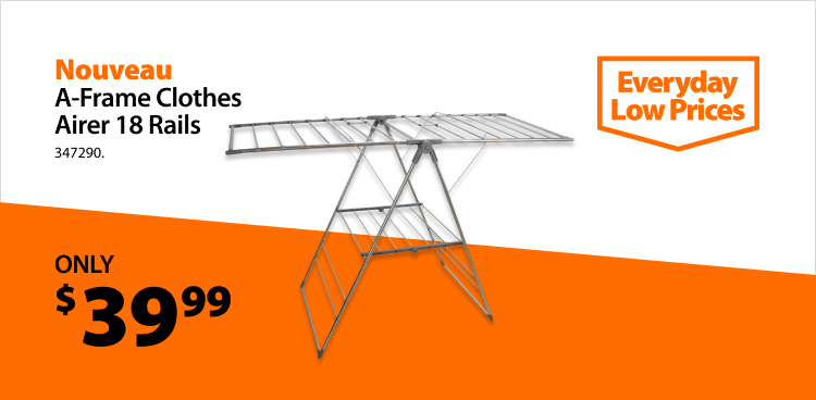 Nouveau A-Frame Clothes Airer 18 Rails, now $39.99. Everyday Low Prices offer.