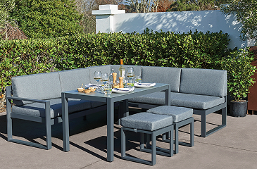 Aluminium framed outdoor dining set