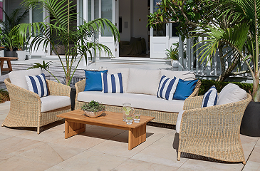 Wicker outdoor dining set