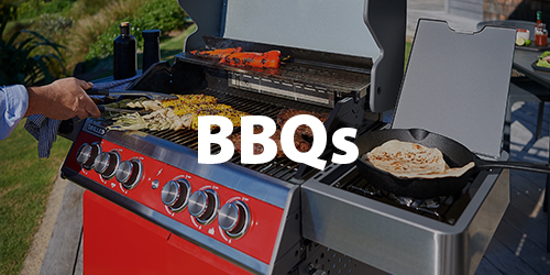 A heading 'BBQs' accompanied by a photo of a BBQ