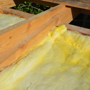 Ceiling insulation batts being installed