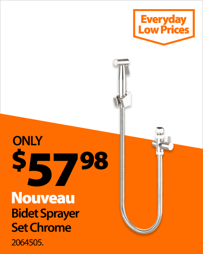 Nouveau Bidet Sprayer Set Chrome, now $57.98. Everyday Low Prices offer.