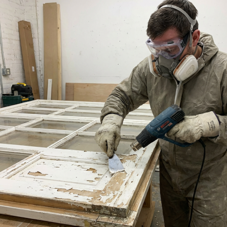 Stripping paint with a heatgun