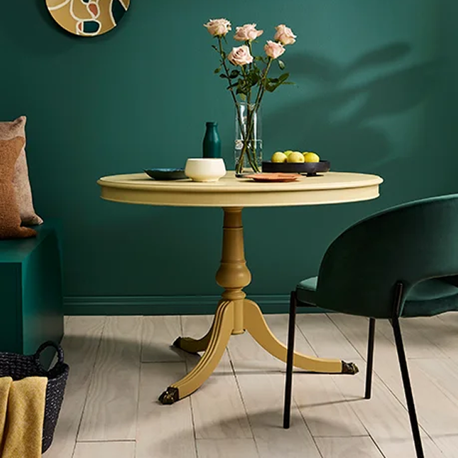 Interior painted in a dark green Resene colour