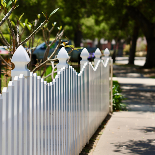 Fence and trellis painted exterior